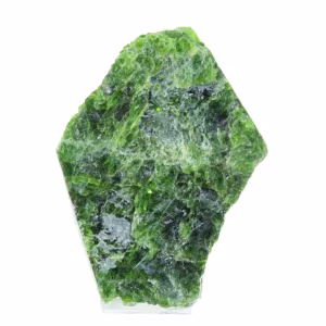 Raw Finnish chromediopside, green sample on base 80 g