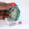 Green Brochantite Mineralogical Specimen from Chile on a Base - 1