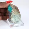 Raw Brochantite from Chile - Natural Crystals on a Stand - 1