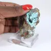 Raw Brochantite Collectible Stone from Chile on a Base - 1