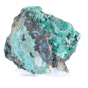 Raw Brochantite Crystals on Gangue from Chile on Base