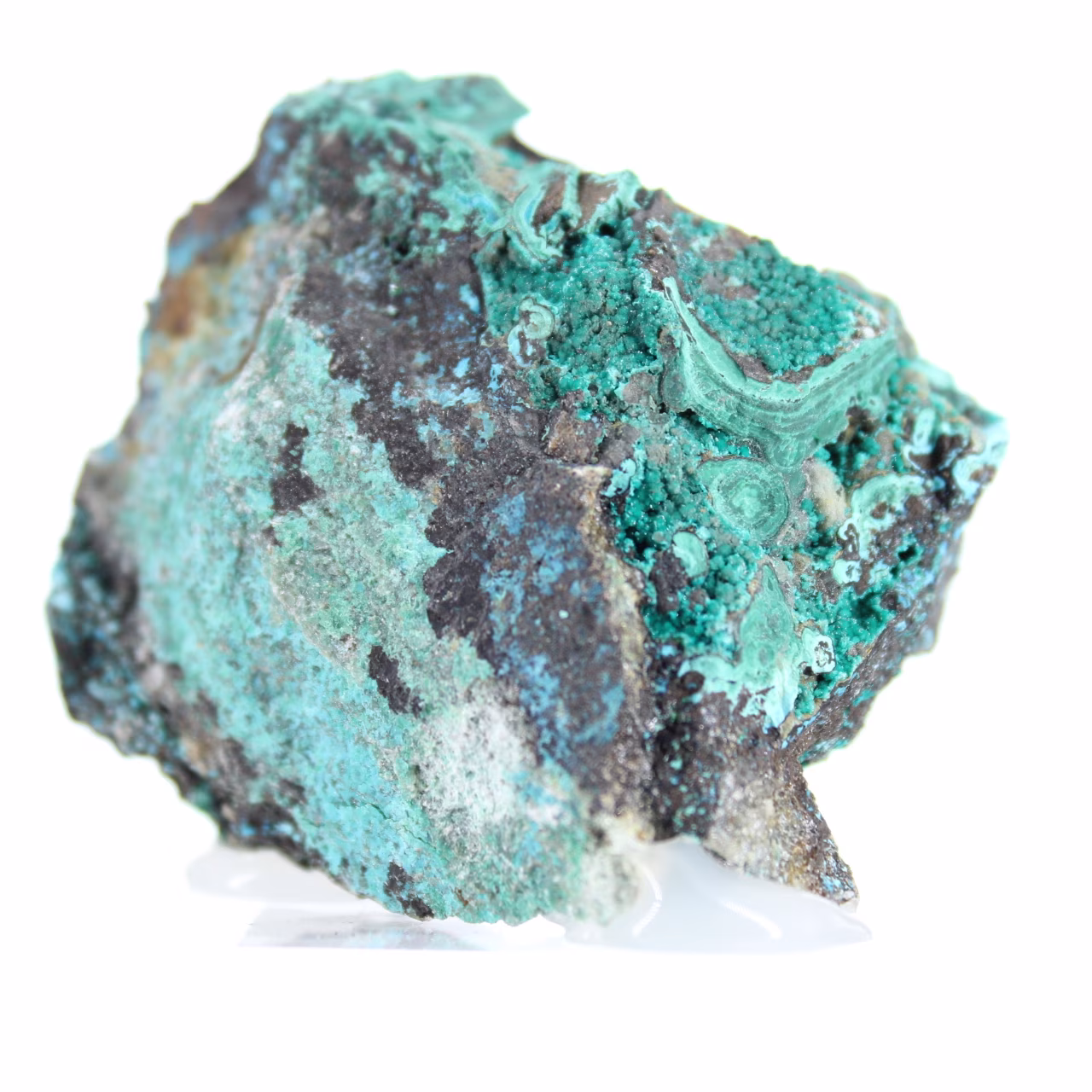 Raw Brochantite Crystals on Gangue from Chile on Base