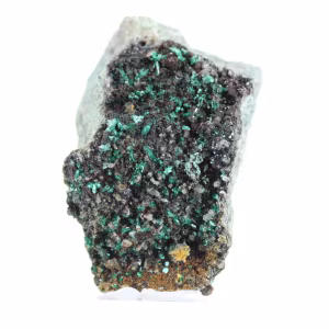 Raw Brochantite from Chile - Scientific Specimen on Plinth