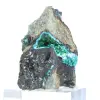 Natural Brochantite from Chile mounted on a display stand - 0