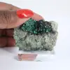 Raw Green Brochantite from Chile on a Display Stand - 1