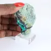 Raw Green Brochantite from Chile mounted on a base - 1