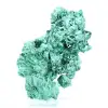 Large aggregate of needle-like malachite from DRC on acrylic stand - 1