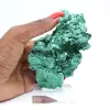 Large aggregate of needle-like malachite from DRC on acrylic stand - 7