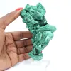 Tall fibrous malachite from DRC on stand, collector's stone - 7