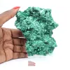 Flat-profile fibrous malachite from DRC, decorative mineral on stand - 7
