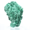 Natural green malachite from Congo in fibrous aggregate, on stand - 2