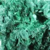 Natural green malachite from Congo in fibrous aggregate, on stand - 6