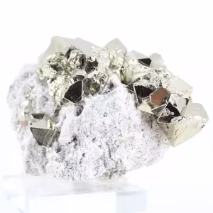 Specimen of pyrite from Peru with golden octahedral crystals