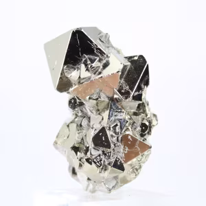 Pyrite octahedra from Peru – Natural specimen on a base