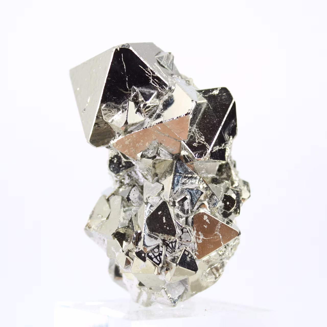 Pyrite octahedra from Peru – Natural specimen on a base