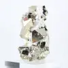 Pyrite from Peru, octahedral crystals on an acrylic base - 6