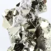 Pyrite from Peru, octahedral crystals on an acrylic base - 7