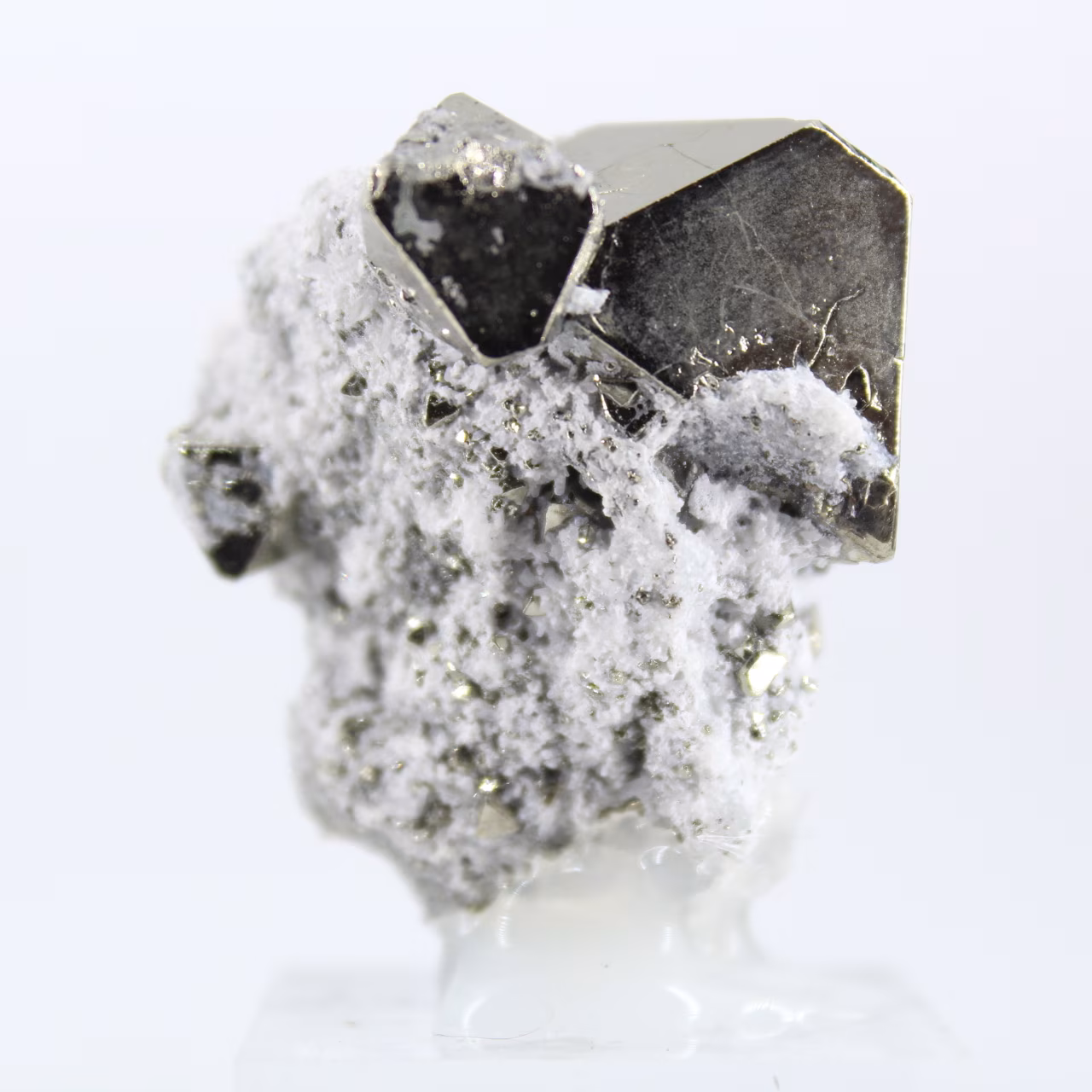 Octahedral crystals of pyrite, iron sulfide from Peru