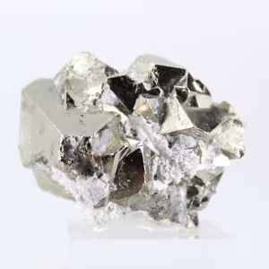 Geometric pyrite from Peru – Octahedral crystals on a base