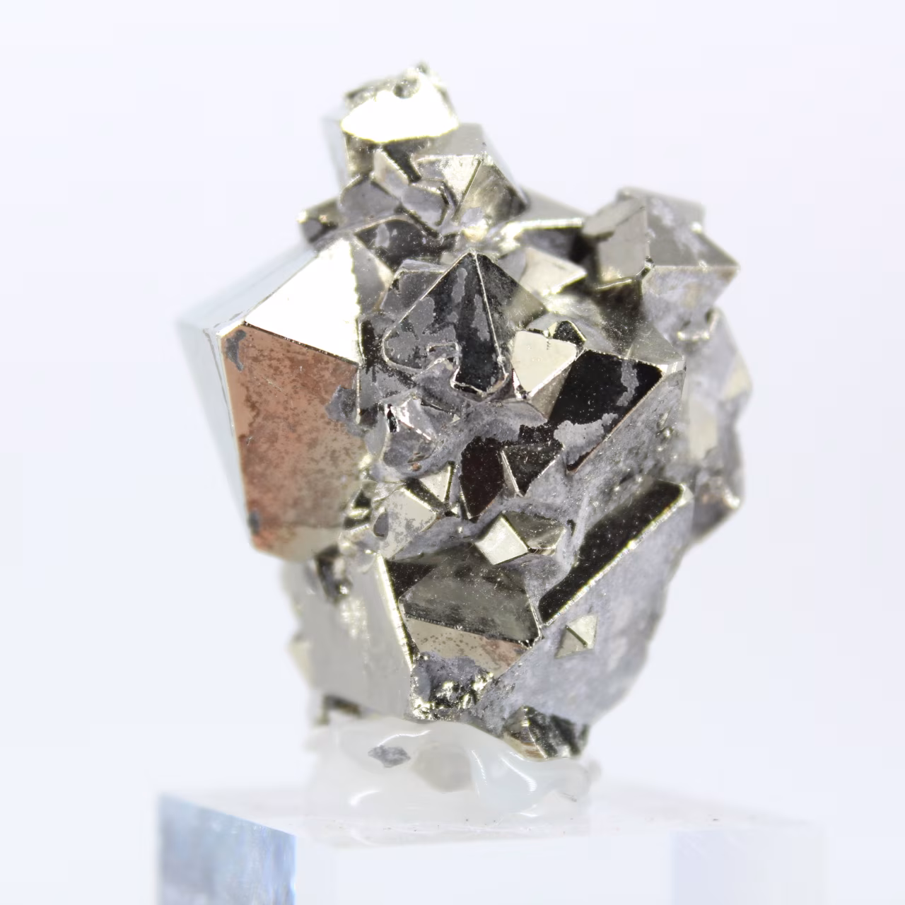 Mineralogical specimen of octahedral pyrite from Peru