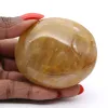 Yellow quartz pebble from Madagascar, natural stone - 2