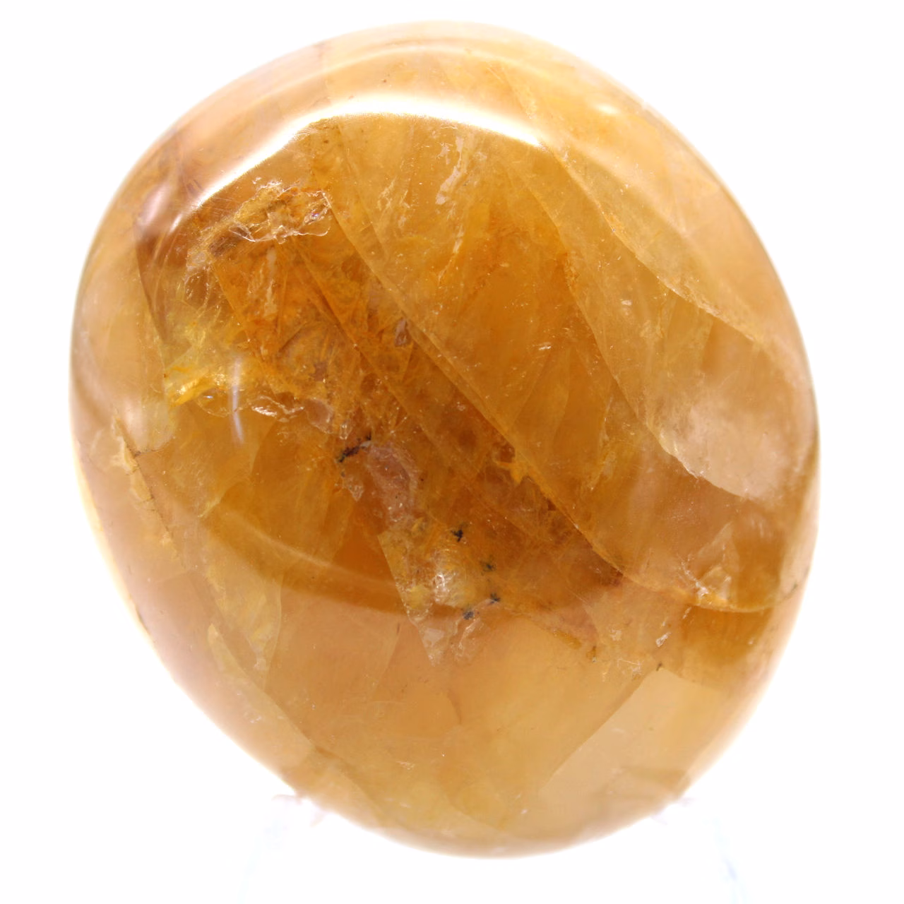 Yellow quartz pebble from Madagascar, natural stone