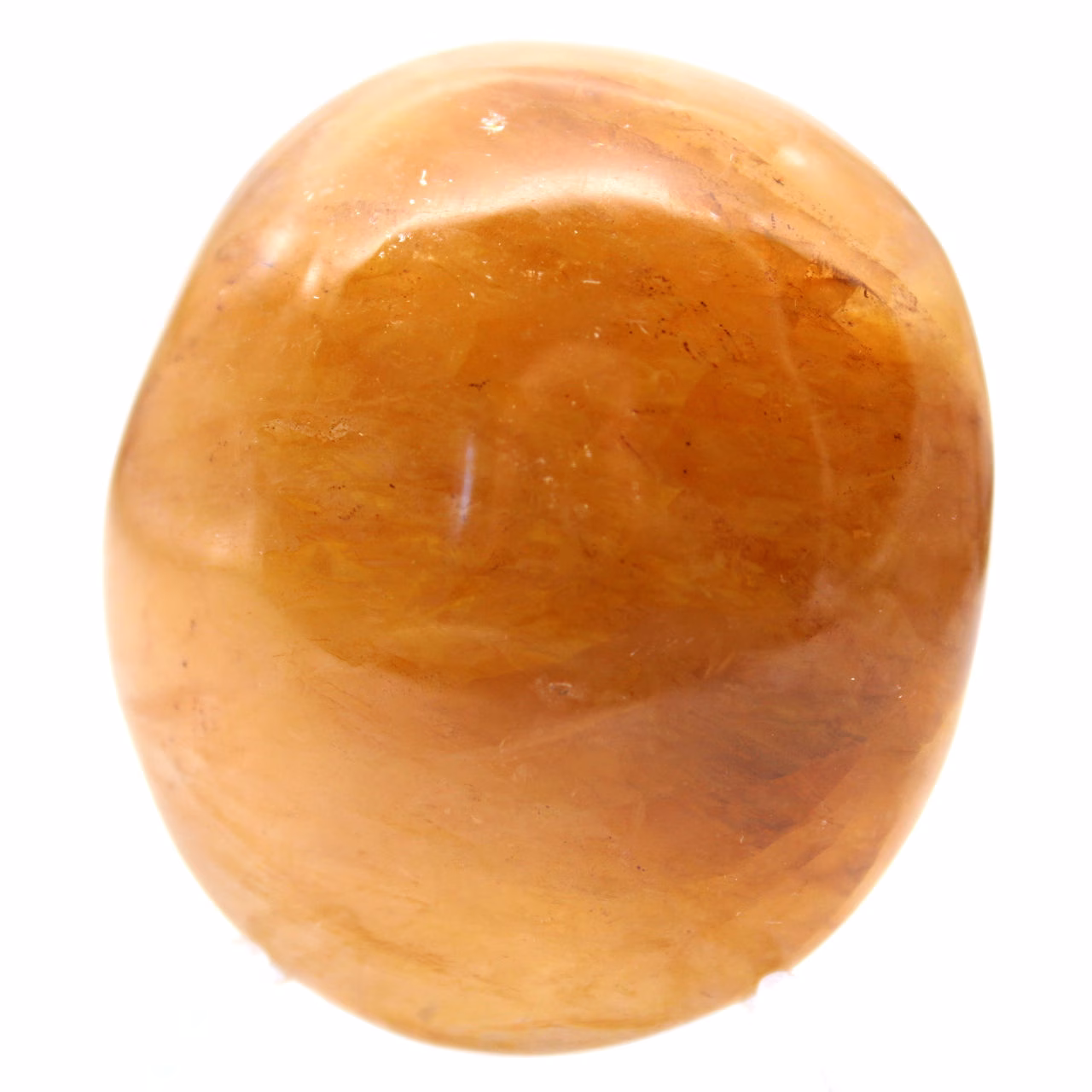 Yellow pebble in Malagasy quartz for mineral decor