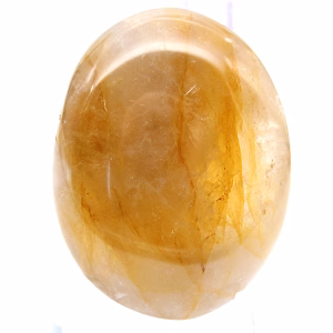 Natural stone: yellow quartz pebble from Madagascar