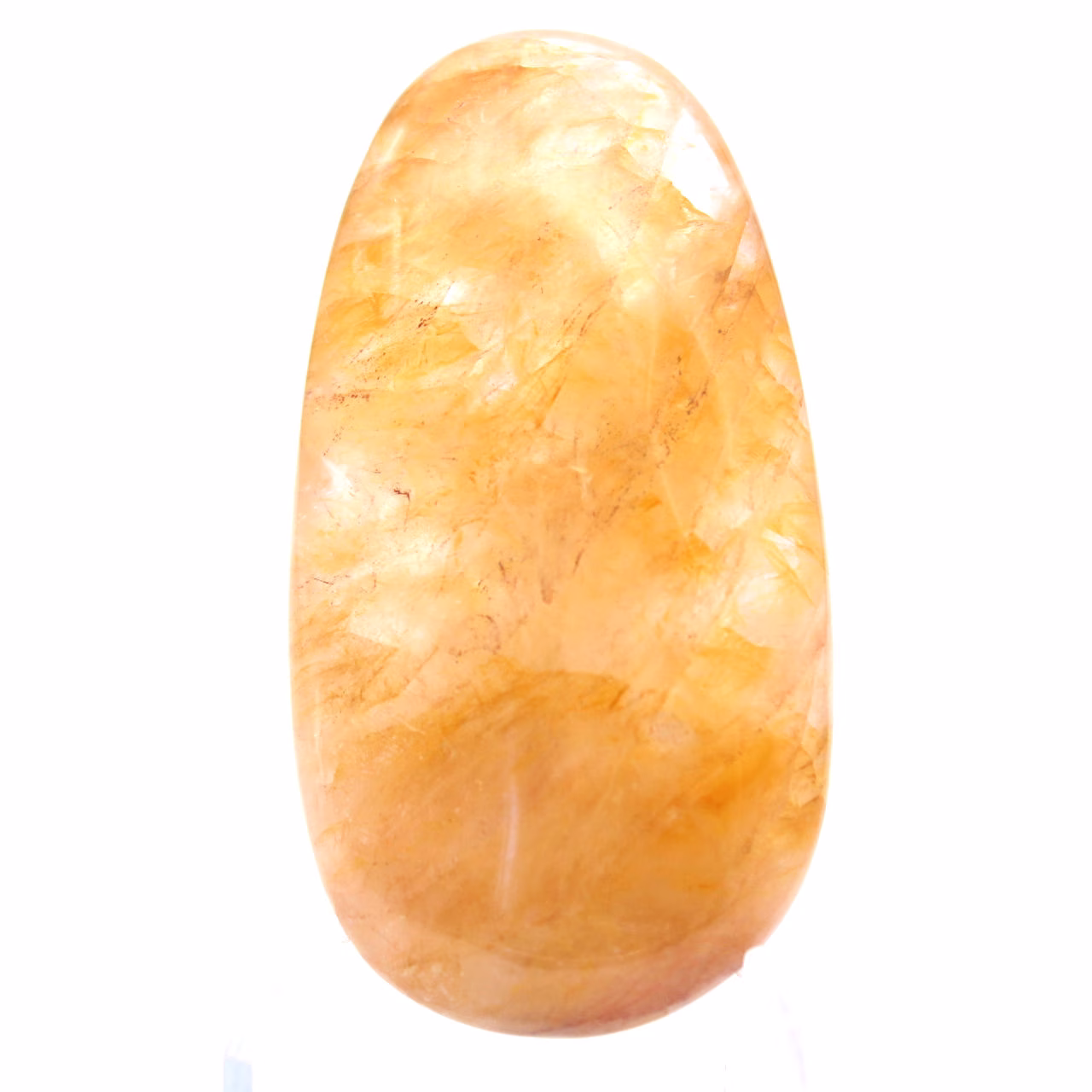 Yellow quartz from Madagascar as a small decorative pebble