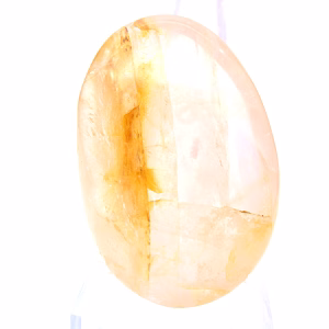 Yellow quartz pebble from Madagascar with a polished finish