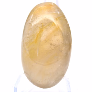 Rounded pebble in natural yellow quartz from Madagascar