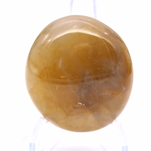 Small Malagasy yellow quartz pebble for display