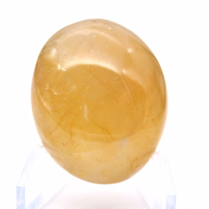 Malagasy yellow quartz as a small natural stone pebble