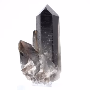 Morion quartz crystal from Brazil on acrylic stand, collector piece