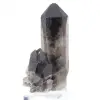 Large Brazilian morion quartz crystal mounted on an acrylic base - 2