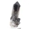 Large Brazilian morion quartz crystal mounted on an acrylic base - 3