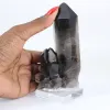 Large Brazilian morion quartz crystal mounted on an acrylic base - 1