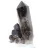Large Brazilian morion quartz crystal mounted on an acrylic base