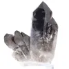 Morion quartz from Brazil, natural crystal displayed on acrylic stand - 5