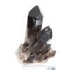 Stocky morion quartz crystal from Brazil, mineral specimen on stand - 4