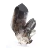Stocky morion quartz crystal from Brazil, mineral specimen on stand - 5