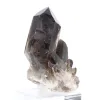 Stocky morion quartz crystal from Brazil, mineral specimen on stand - 6