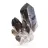 Stocky morion quartz crystal from Brazil, mineral specimen on stand