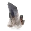 Slender Brazilian morion quartz crystal on stand, for collectors - 0