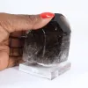 Morion quartz from Brazil, natural black crystal mounted on a base - 1