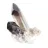 Morion from Brazil, black smoky quartz crystal on acrylic stand