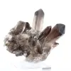 Morion quartz crystal from Brazil, black mineral mounted on a stand - 0