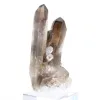 Elongated Brazilian morion quartz crystal, mounted on a stand - 2