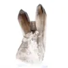 Elongated Brazilian morion quartz crystal, mounted on a stand - 5
