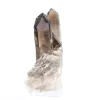 Elongated Brazilian morion quartz crystal, mounted on a stand - 6